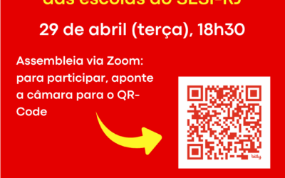 FETEERJ E SINPROS CONVOCAM ASSEMBLEIA ON-LINE DIA 29/04 DOS PROFESSORES QUE TRABALHAM NO SESI